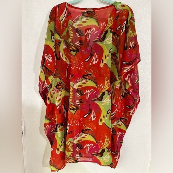 Good times NWT one size 100% polyester printed beach cover up - Picture 4 of 4
